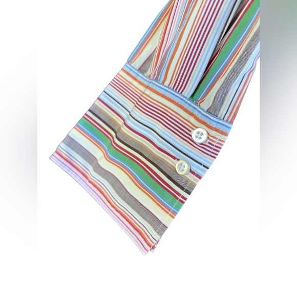 Tommy Hilfiger Women’s Long Sleeve Striped Colorful Button Down Blouse Size XL - Picture 8 of 8